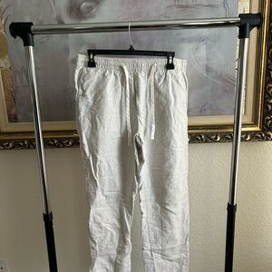 Men's White Linen Pants